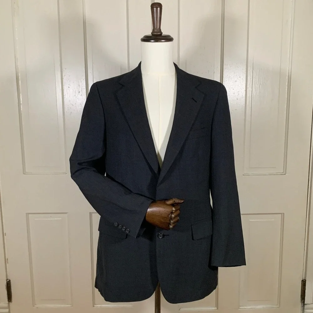 Vintage Polo Ralph Lauren University Club Blazer Mens 42R Navy Wool Made USA